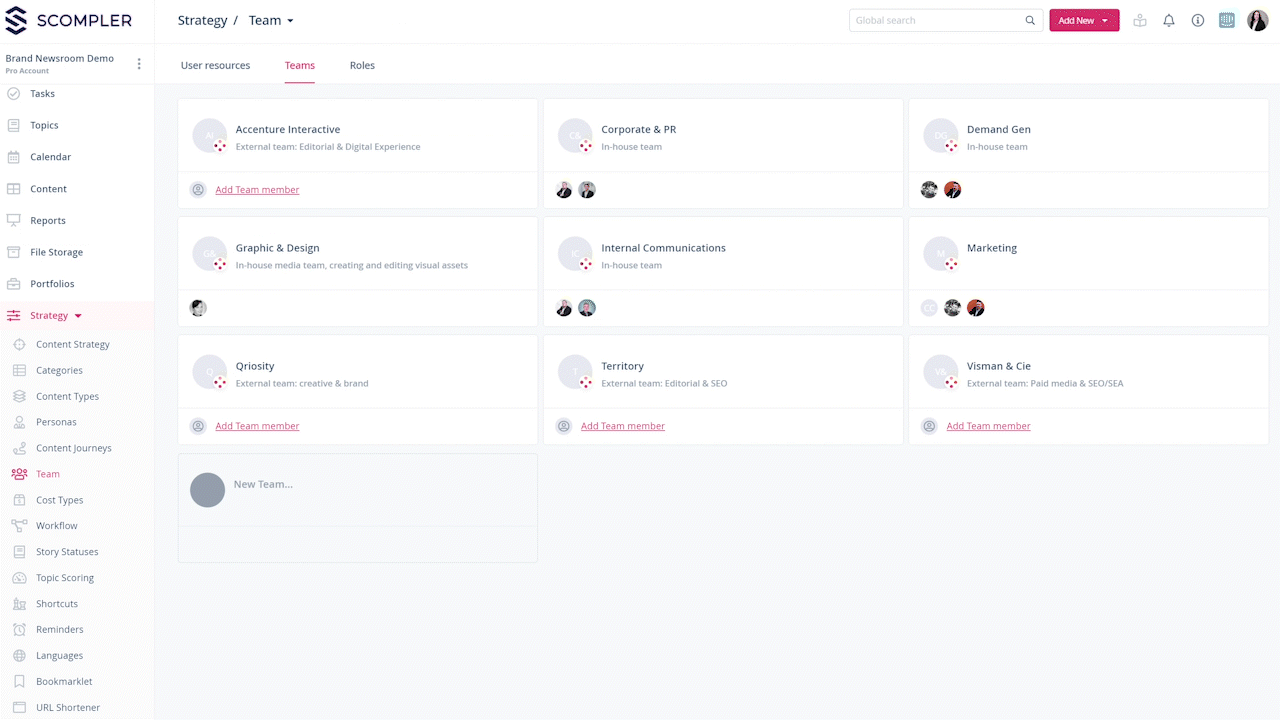 Create and manage the teams