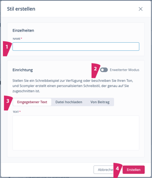 Einen eigenen Schreibstil erstellen