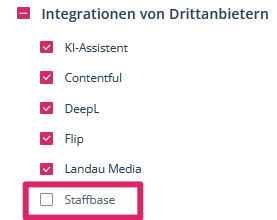 01_DE_Staffbase in Projekteinstellungen aktivieren