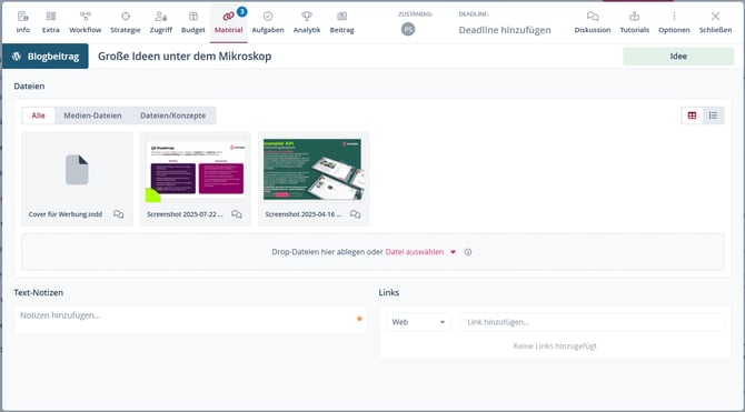 Materialreiter Übersicht