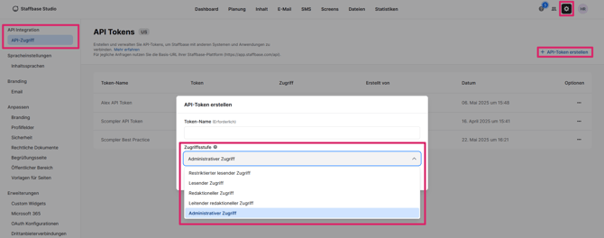 DE_01_Staffbase Token kreieren