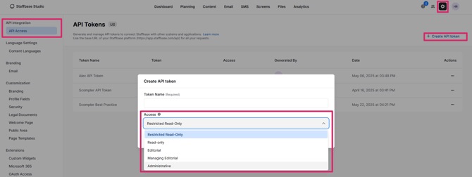 EN_01_Staffbase Token kreieren