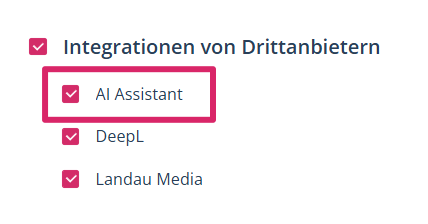 AI Assistant Nutzergruppen