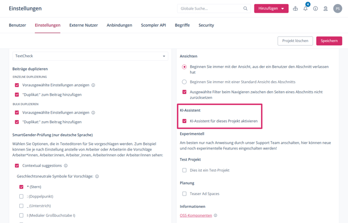 KI-Assistent aktivieren