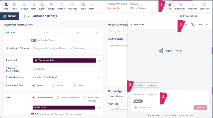 Scompler KI in der Themenkarte