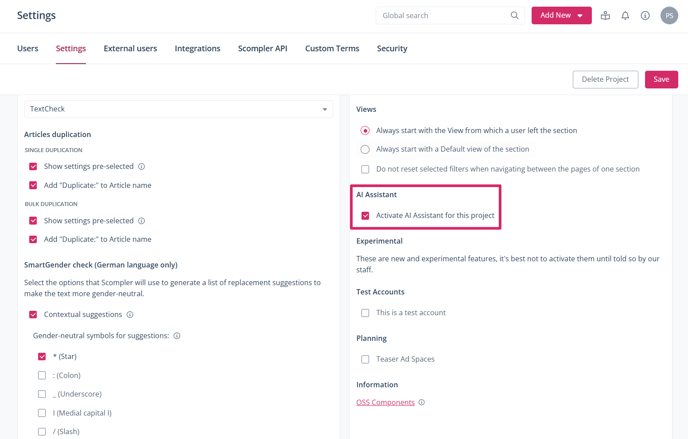 Activate AI Assistant