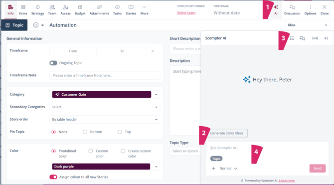 Scompler AI in topic card
