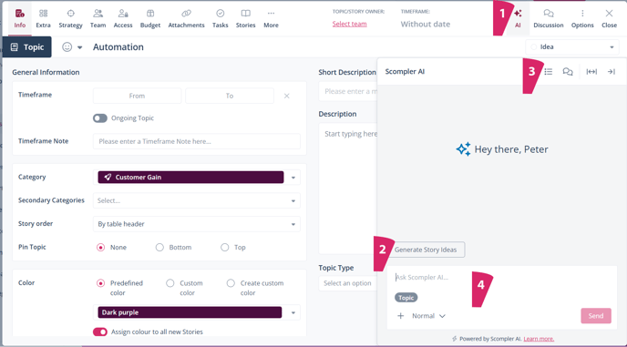 Scompler AI in topic card