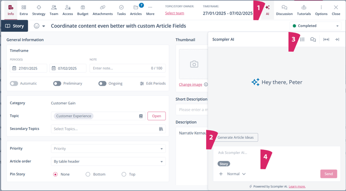 Scompler AI in story card