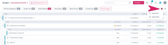 9.1_Budget Reports_Export_DE