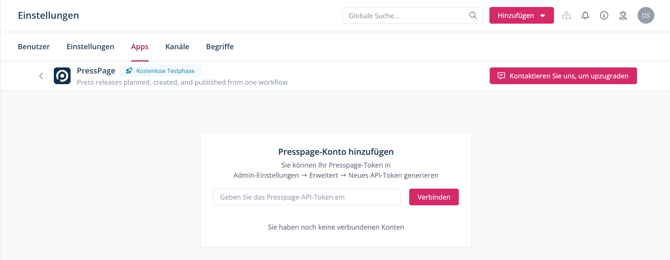 PressPage verbinden