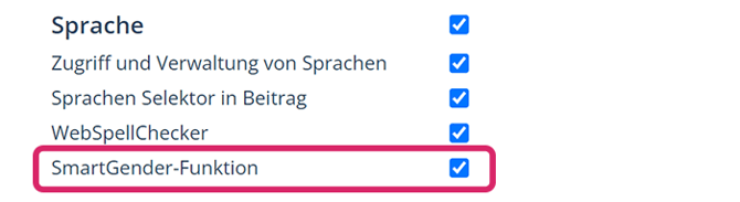 SmartGendern - Projekteinstellung