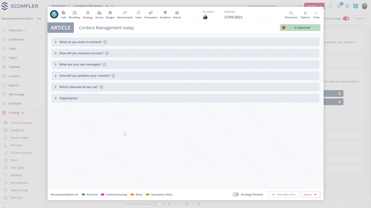Strategy-Checklist - Beitragskarte