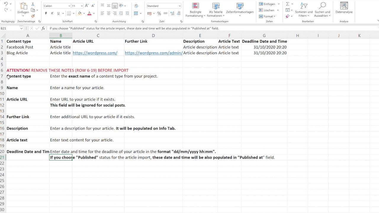 fill out the excel sheet